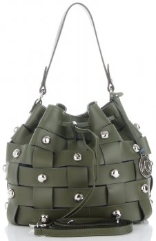 GEANȚĂ DIN PIELE shopper bag Vittoria Gotti verde V5867