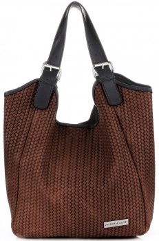 GEANȚĂ DIN PIELE shopper bag Vittoria Gotti maro V80050
