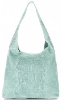 GEANȚĂ DIN PIELE shopper bag Vera Pelle mentă A1