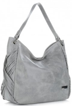 GEANȚĂ DIN PIELE shopper bag Vittoria Gotti gri deschis V8818