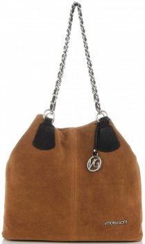 GEANȚĂ DIN PIELE shopper bag Vittoria Gotti roșcat V3081