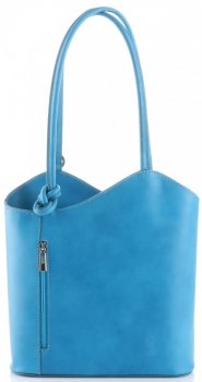GEANȚĂ DIN PIELE rucsac Genuine Leather turcoaz 491