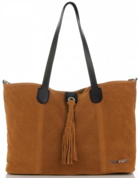 GEANȚĂ DIN PIELE shopper bag Vittoria Gotti roșcat V3076