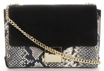 GEANȚĂ DIN PIELE tip poștaș Vittoria Gotti negru V5201PIT