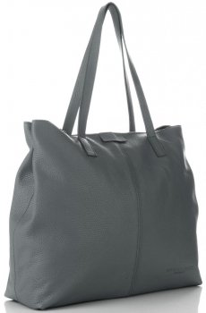 GEANȚĂ DIN PIELE shopper bag Vittoria Gotti gri V5705