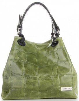 GEANȚĂ DIN PIELE shopper bag Vittoria Gotti verde V692754