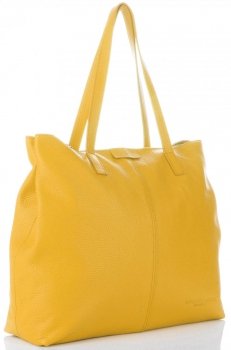 GEANȚĂ DIN PIELE shopper bag Vittoria Gotti galben V5705