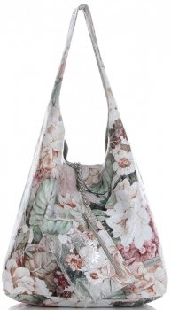 GEANȚĂ DIN PIELE shopper bag Vittoria Gotti gri deschis VF9802