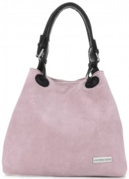 GEANȚĂ DIN PIELE shopper bag Vittoria Gotti roz de pudră V90047CH