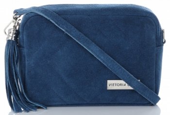 GEANȚĂ DIN PIELE tip poștaș Vittoria Gotti denim V3288C