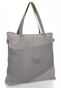 GEANȚĂ DIN PIELE shopper bag Roberto Ricci gri 18128