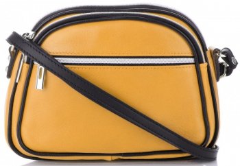 GEANȚĂ DIN PIELE tip poștaș Genuine Leather galben 5100