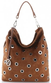 GEANȚĂ DIN PIELE shopper bag Vittoria Gotti roșcat V3077Z
