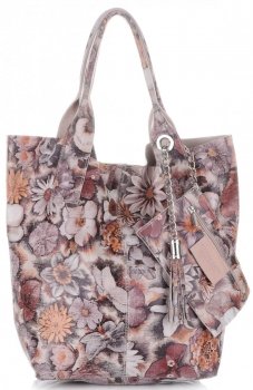 GEANȚĂ DIN PIELE shopper bag Vittoria Gotti roz de pudră 8298