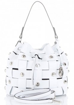 GEANȚĂ DIN PIELE shopper bag Vittoria Gotti alb V5867