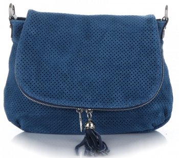 Kožené kabelka listonoška Genuine Leather jeans A20E