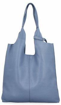 Kožené kabelka shopper bag Vittoria Gotti modrá 165