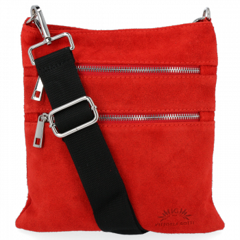 Kožené kabelka univerzálna Vittoria Gotti červená B18