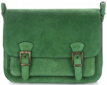 Kožené kabelka listonoška Genuine Leather dračia zelená 1643