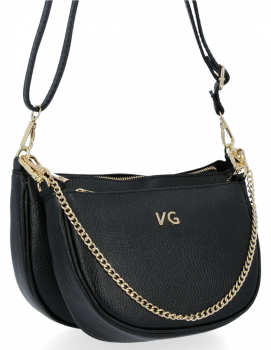 Kožené kabelka listonoška Vittoria Gotti čierna B26