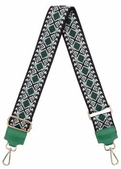 Módny pásik na tašku Folk P003-2 Draková zeleň