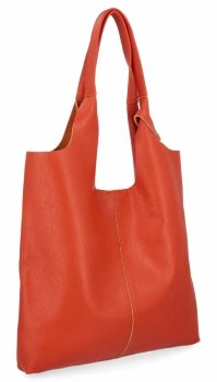 Kožené kabelka shopper bag Vittoria Gotti oranžová 165