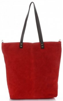 Kožené kabelka shopper bag Vera Pelle červená 80041