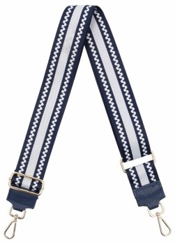 Módny pásik na tašku Stripes Mix P0010 Modro/biely