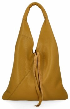 Talianska kožená taška Shopper Bag s malou kozmetickou taštičkou 5820S horčicová