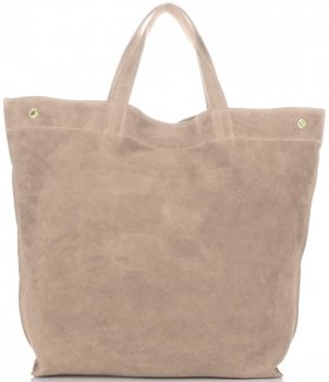 Kožené kabelka shopper bag Vera Pelle béžová A19