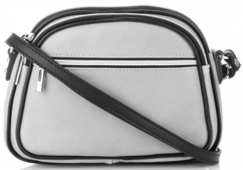 Kožené kabelka listonoška Genuine Leather svetlo šedá 5100