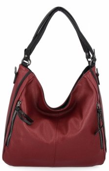 Univerzálna dámska taška XL na každodenné použitie od firmy Hernan HB0379 bordová/čierna