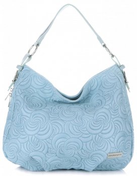 Kožené kabelka shopper bag Vittoria Gotti svetlo modrá V80013