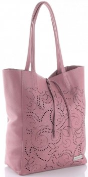 Kožené kabelka shopper bag Vittoria Gotti špinavá ružová V299F