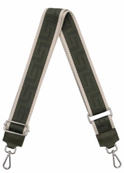 Módny opasok na tašku Geometric PA005 Zelený/Bežový