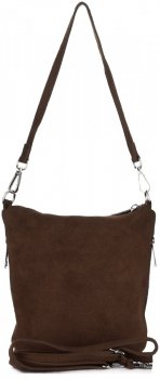 Kožené kabelka listonoška Genuine Leather čokoládová 85A