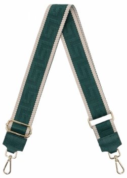 Módny pásik na tašku Geometric PA005 fľašková zelená/bežová