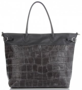 Kožené kabelka shopper bag Vittoria Gotti šedá V691622