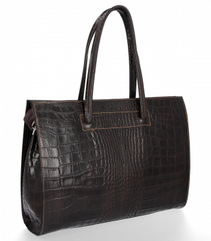 Kožené kabelka aktovka Vittoria Gotti čokoládová V2026