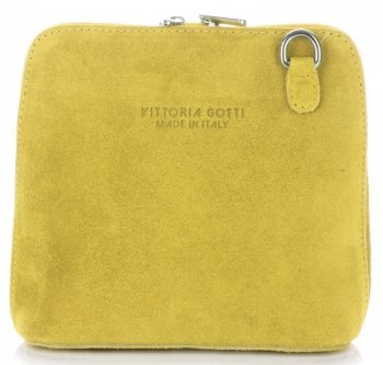 Kožené kabelka listonoška Vittoria Gotti žltá V6A