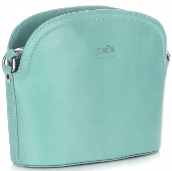 Kožené kabelka listonoška Genuine Leather mätová E4098