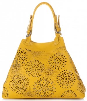 Kožené kabelka shopper bag Vittoria Gotti žltá V8913