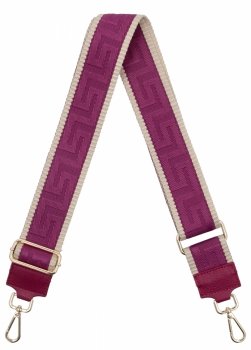 Módny pásik na tašku Geometric PA005 fuchsiový/bežový