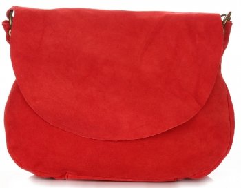 Kožené kabelka listonoška Genuine Leather červená 1324
