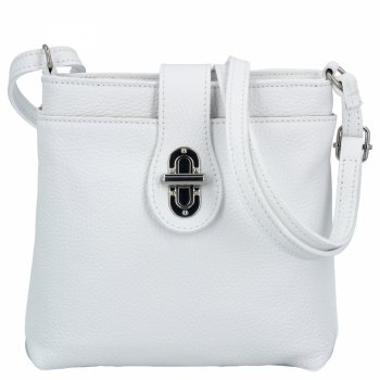 Kožené kabelka listonoška Vittoria Gotti biela 201