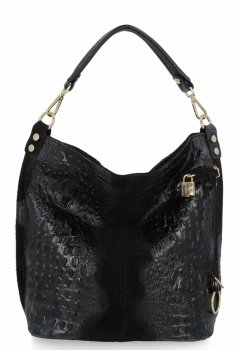 Talianska kožená taška so zvieracím motívom 884 čierna