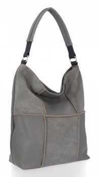 Kožené kabelka shopper bag Roberto Ricci šedá 19141