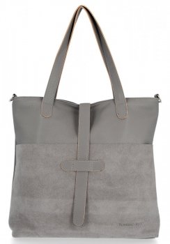Kožené kabelka shopper bag Roberto Ricci šedá 18139