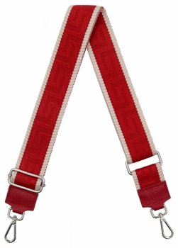 Módny pásik na tašku Geometric PA005 Červený/Bežový
