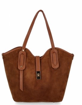 Talianska kožená taška Shopper Bag s kozmetickou taštičkou 631 Ruda